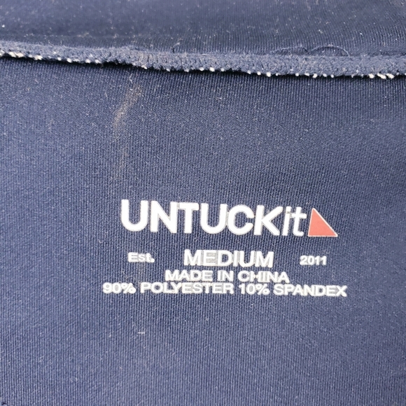 UNTUCKIt Dashwood Full Zip Performance Jacket Navy Blue Stretch Size Medium - Picture 8 of 11